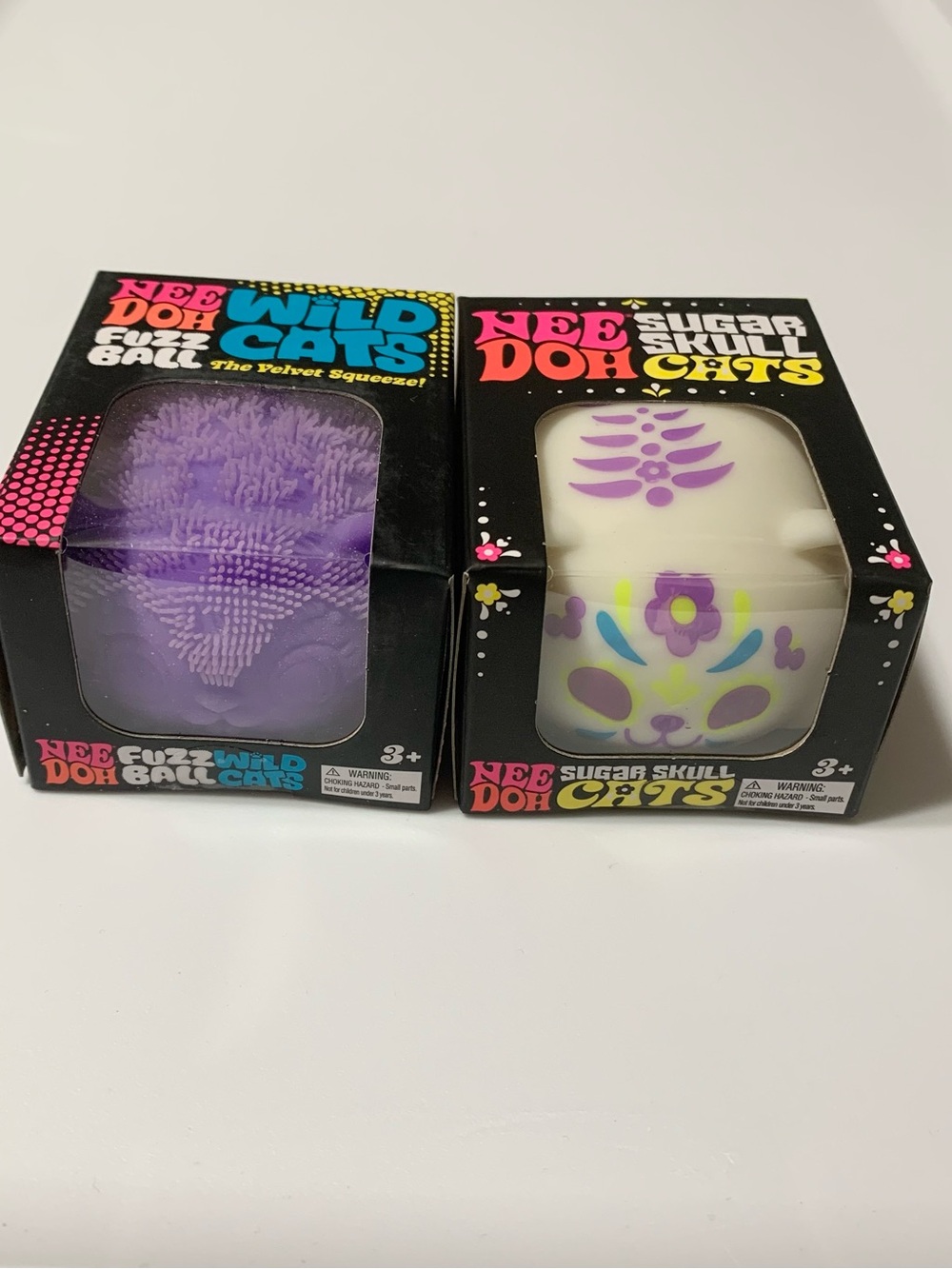 NEEDOH Wild Cats Fuzz Ball Skull Cat Squishy Bundle NEE DOH Squishies NEW SEALED